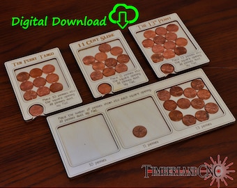 Penny Puzzle, Circle Packing, SVG, Laser Cutting File