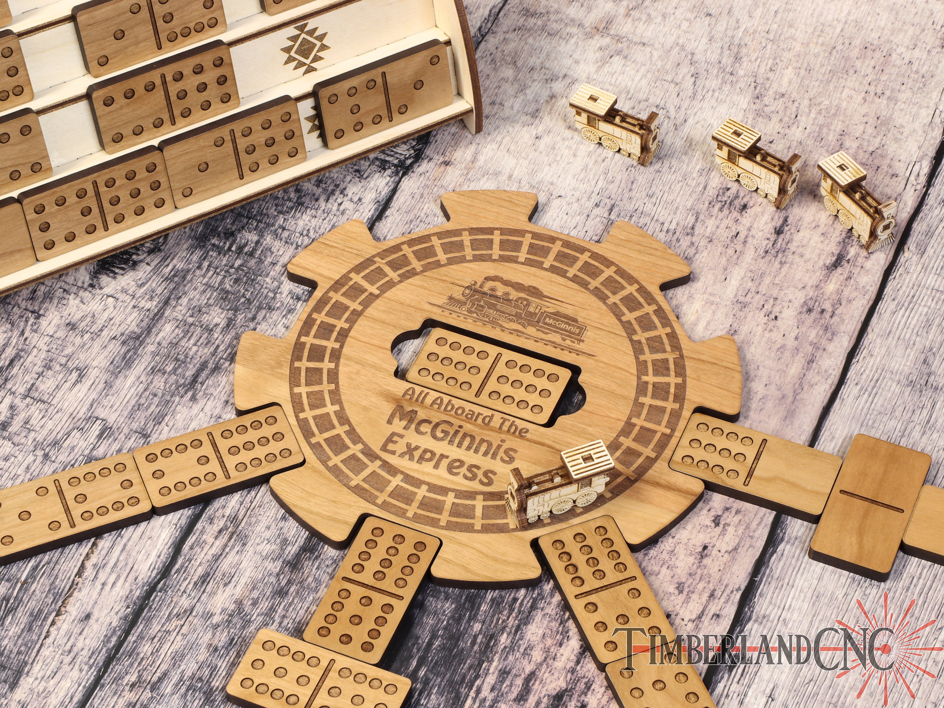 Mexican Train Dominoes, Double-12 Domino Set, SVG, Laser Cutting