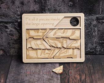 Geometric Puzzle, Fit the Shapes, Packing Puzzle, SVG, Laser Cutting File