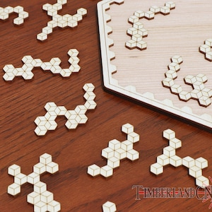 Hexagon Puzzle Tangle Puzzle Jigsaw Svg Laser Cutting File Etsy