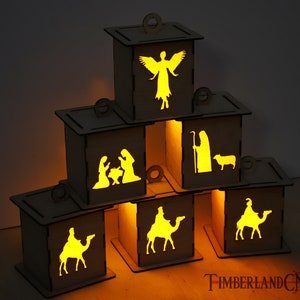Nativity Lantern SVG, Laser Cutting File. Christmas SVG