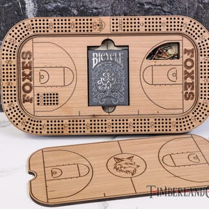 Basketball Cribbage Board, mit Aufbewahrung, SVG, Laserschnittdatei
