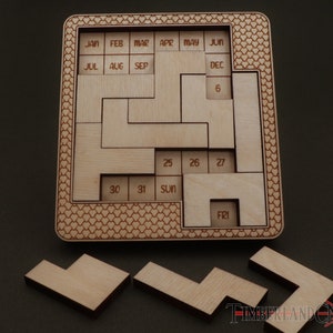 Wooden Daily Calendar Puzzle Infinite Puzzle Etsy Wooden Daily Calendar Puzzle Infinite Puzzle Etsy