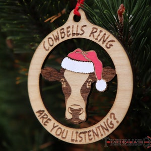 Bague clochettes, ornement vache, SVG, fichier de découpe laser, Glowforge