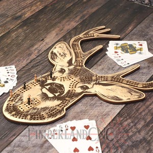 Patrón de cribbage, ciervo, ciervo de cola blanca, SVG, archivo de corte por láser