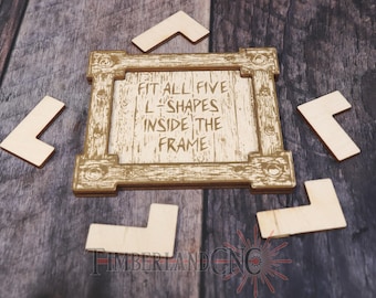Five-L Puzzle, Jigsaw, SVG, Laser Cutting File