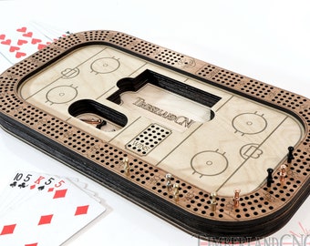 Hockey Rink Cribbage Board, With Storage, SVG, Laser Cutting File