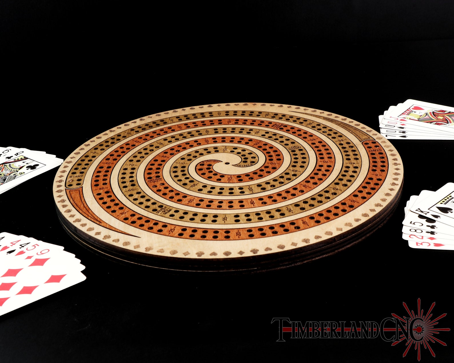 Double Spiral, 4-track Cribbage Pattern, SVG, Laser/cnc Cutting File - Etsy