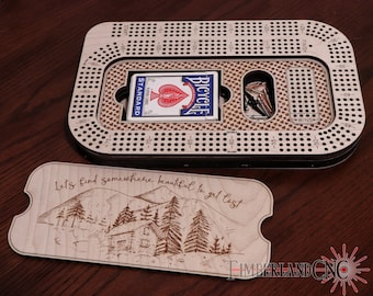 Cribbage Board, With Storage, SVG, Laser Cutting File