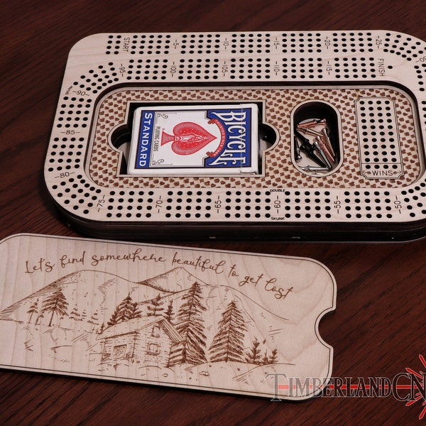 Cribbage Board, With Storage, SVG, Laser Cutting File