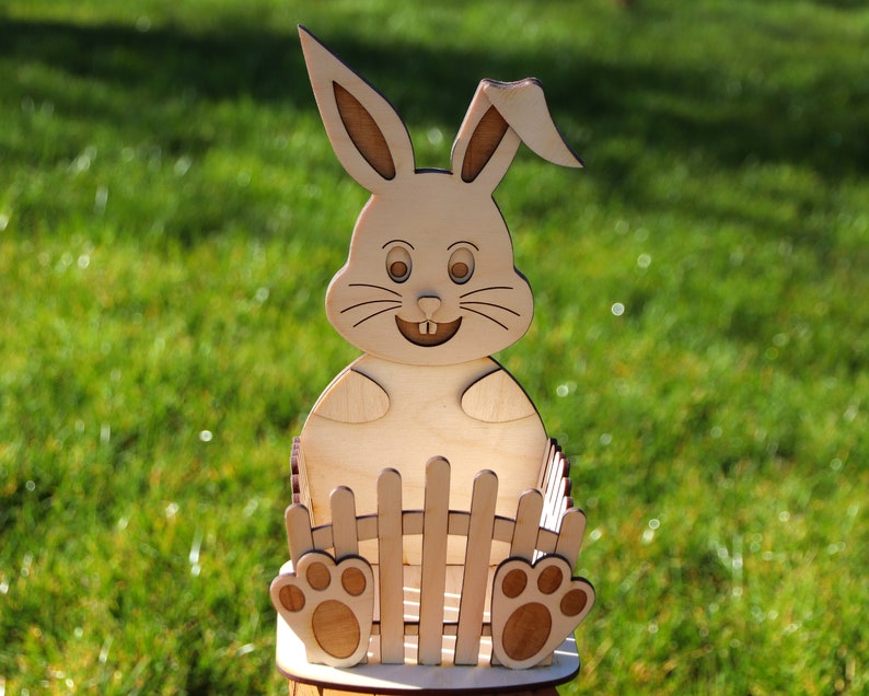 Easter Bunny Basket SVG & DXF Laser Cutting File Etsy