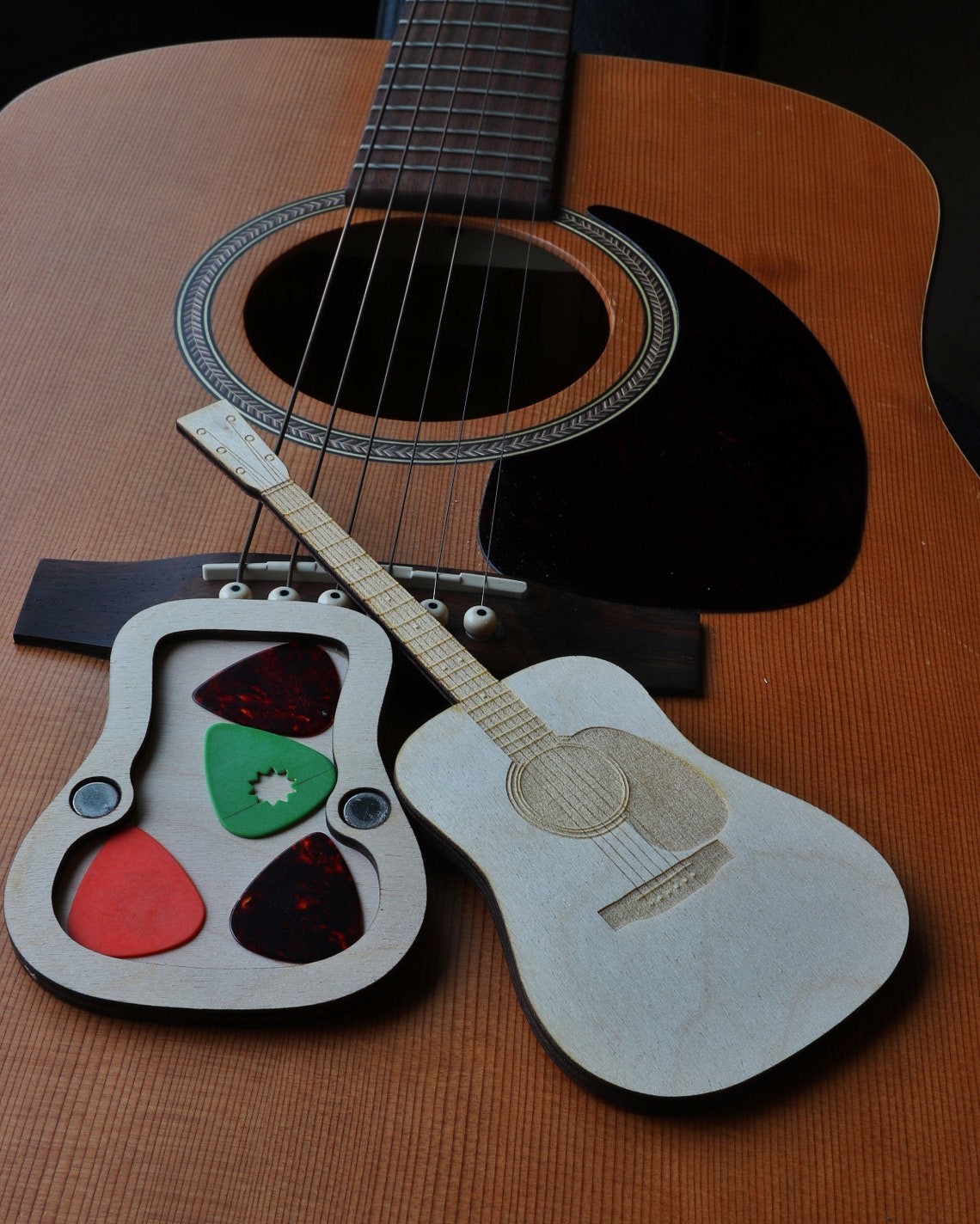 Guitar Pick Holder Acoustic SVG Laser Cutting File Etsy