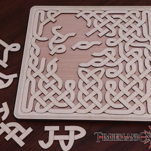 Celtic Knot Puzzle Puzzle, Tangle, Jigsaw Puzzle, SVG, Laser Cutting File