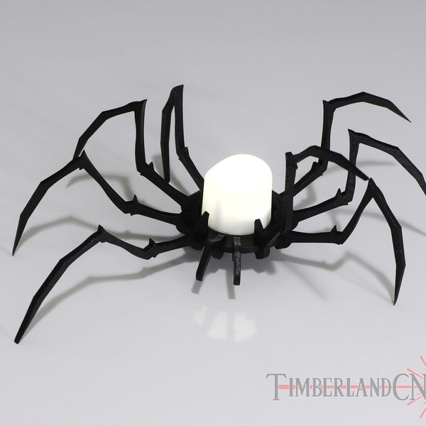 Spider Decoration, Votive Tea Light, Laser Cutting File, LED Candle Holder, Halloween SVG