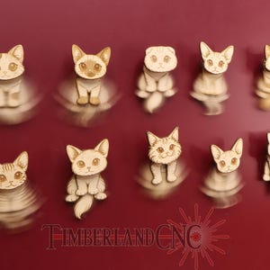 Wobbly Cat Magnets, Fridge Magnet, 10 cat set, SVG, Laser Cutting File image 10
