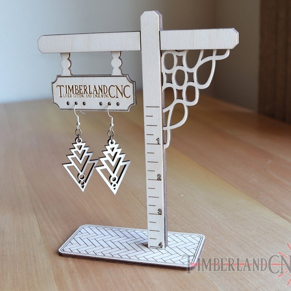 Earring Display / Photo Stand, Inch and Metric Measurement, SVG, Laser Cutting File