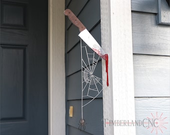 Halloween Spider Web SVG: Knife Hanging Decoration Laser Cut File (Digital Download)