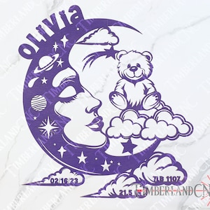 Nursery Sign, Baby Stats Sign, SVG, DXF Cutting Machine File