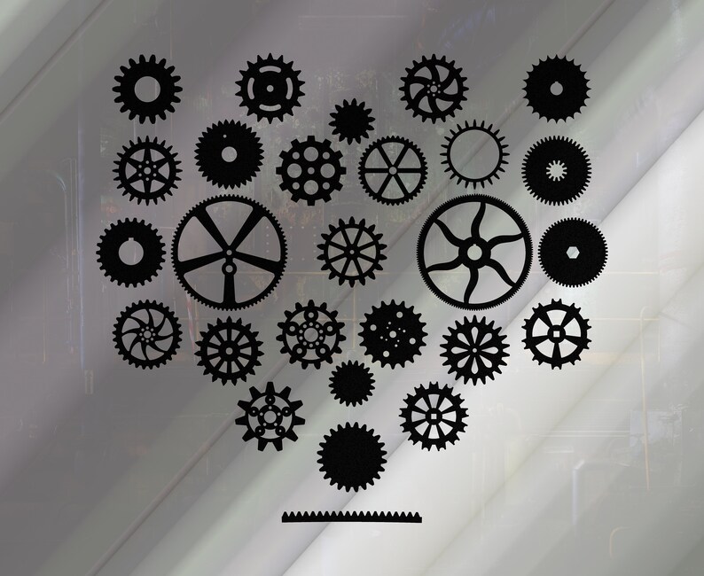 Gears Cogs Sprockets SVG Cutting File Etsy