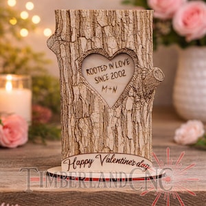 Carved Heart, Tree Trunk Heart, Valentine Message, SVG, Laser Cutting File