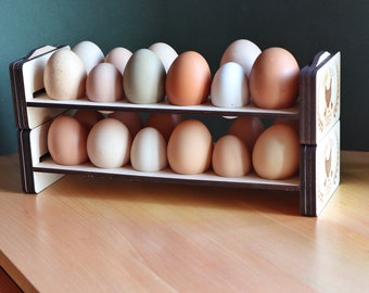 Fresh Egg Holder, Stackable, SVG, Laser Cutting File