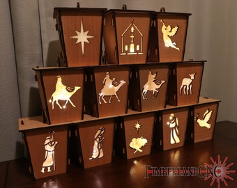 Nativity Lantern SVG, Laser Cutting File.