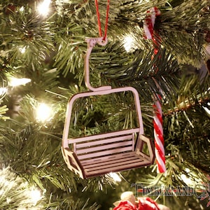 Ski Lift Ornament SVG, Laser Cutting File. Skiing Chair Lift.