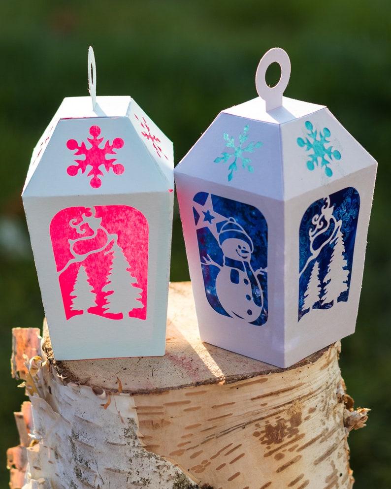 Download Christmas Paper Lantern SVG Paper Lantern DXF Snowman ...