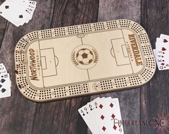 Soccer/Football Cribbage Board, With Storage, Soccer Field, SVG, Laser Cutting File