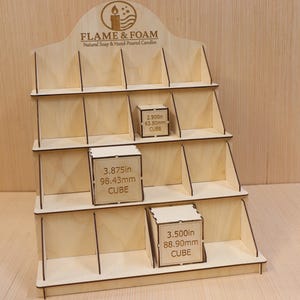 Présentoir pour vendeurs, 16 compartiments, pour Glowforge, SVG, fichier de découpe laser, téléchargement numérique