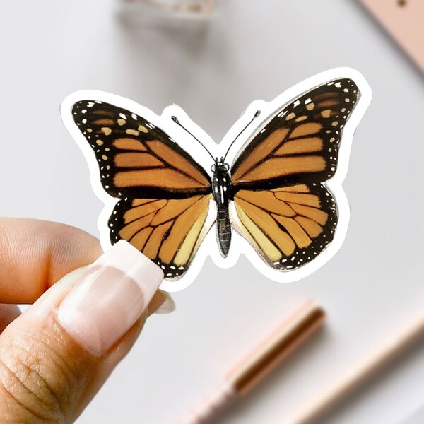 Monarch Butterfly Sticker - Butterfly Stickers - Vinyl Laptop Sticker - Monarch Decal - Waterbottle Sticker - Bullet Journal Sticker