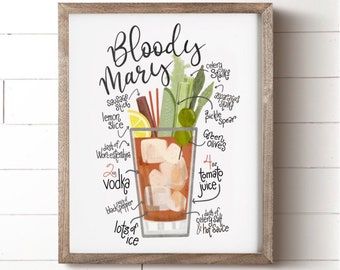Bloody Mary Print Etsy