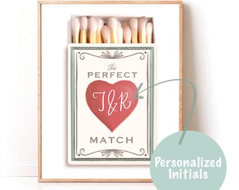 Personalized Art Print, Custom Valentine Art Print, Gift for Boyfriend, Girlfriend Gifts, Gifts for Couples, Matchbox Art, Cute Wall Art