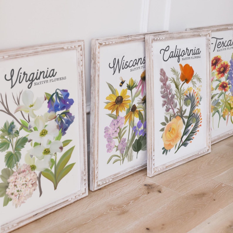 Nevada Flower Art Print State Flowers Art Nevada Art State Etsy