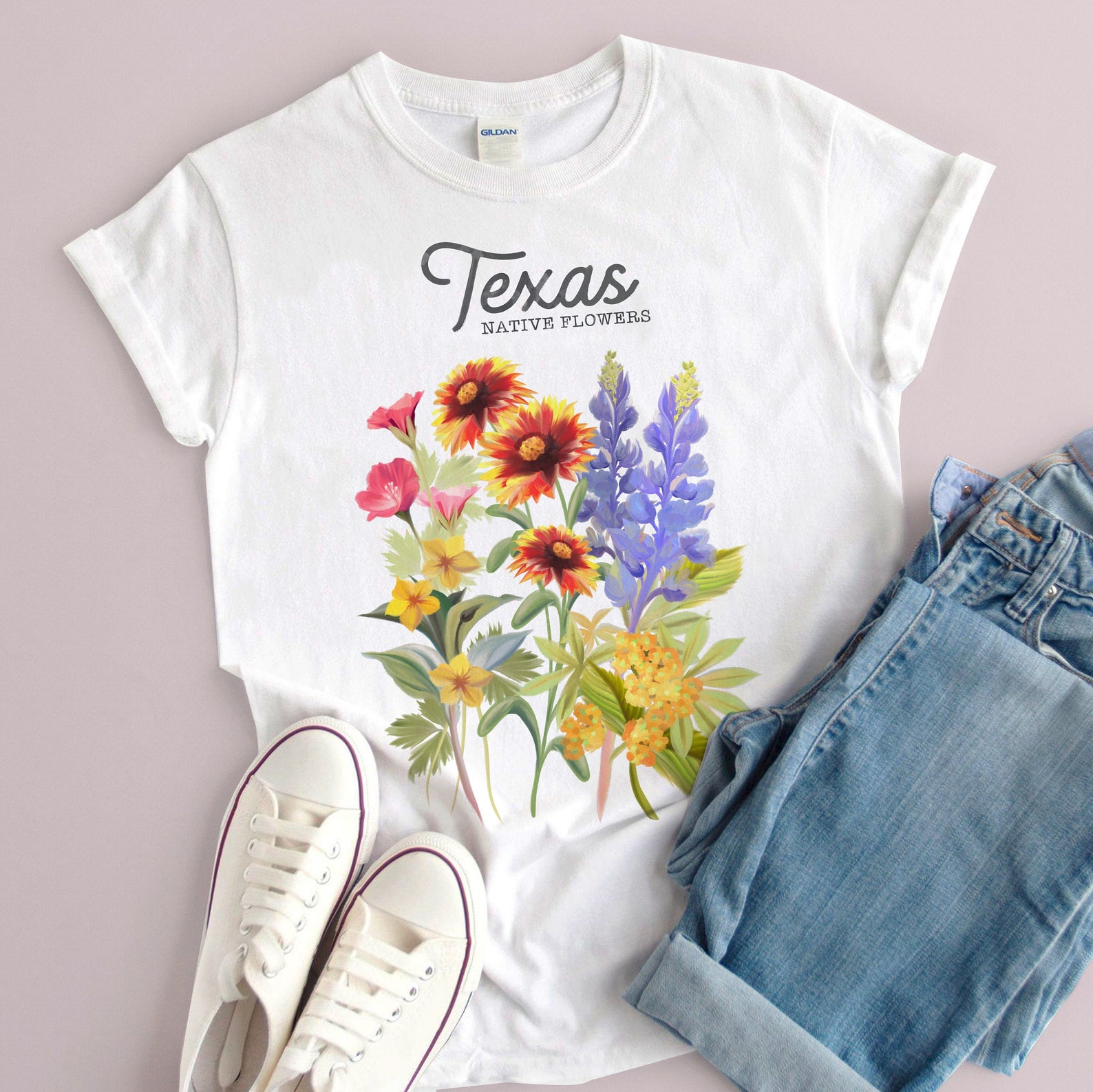 Texas Flower Tshirt Wildflower Tee Botanical Tshirt Vintage Etsy