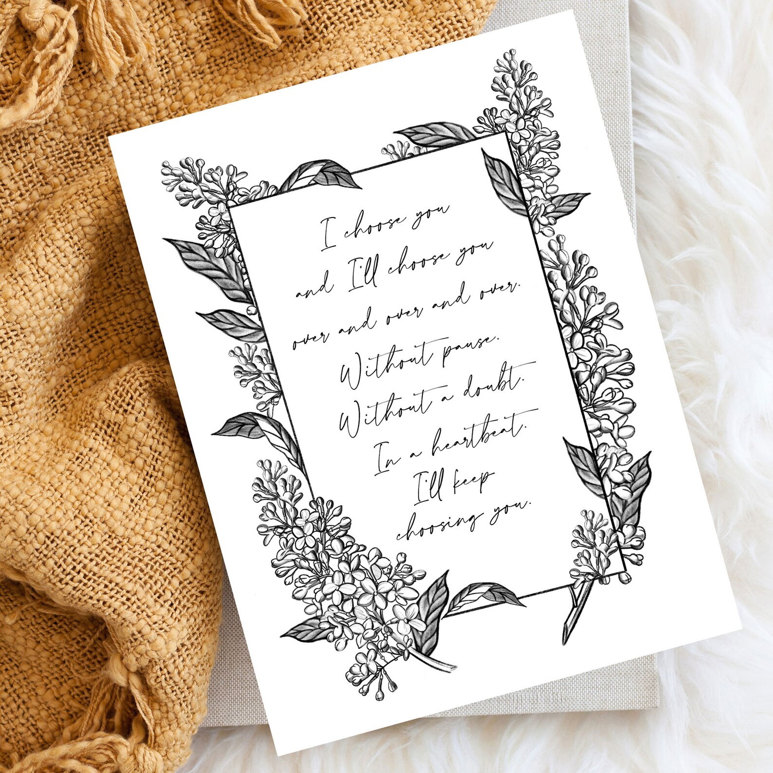 I Choose You Print Love Print Rustic Farmhouse Farmhouse | Etsy