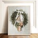 Christmas Wreath Print, Farmhouse Wreath Art Print, Holiday Art Print ...
