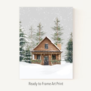 Rustic Winter Cabin Picture Frame | Handcrafted Holiday Decor - Etsy