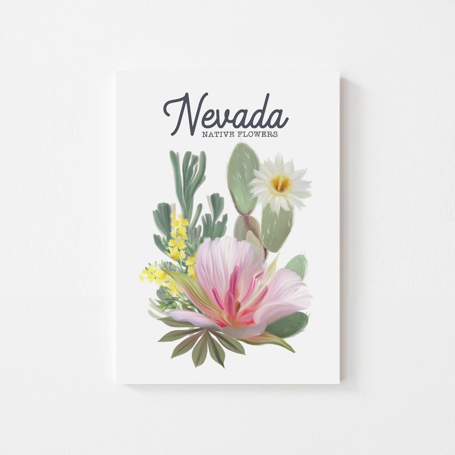 Nevada Flower Art Print State Flowers Art Nevada Art State Etsy