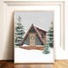 Rustic A Frame Cabin, Winter Christmas Art Print, Holiday Decor ...
