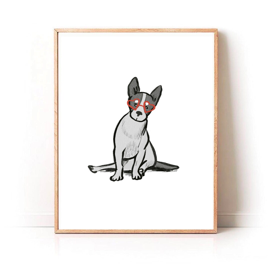 Bluey Love Print, Minimal Valentine Artwork, Red Heart Art Print ...