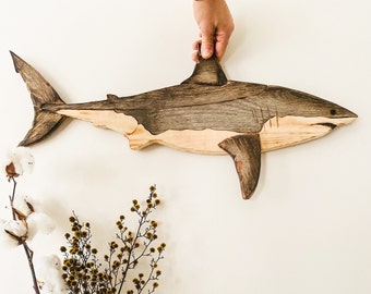 Wood Art / Reclaimed Wood / Timber Shark / Sculpture / Wood Décor / Recycled Wood / Home Décor / Ocean Art / Sustainable Handmade Sculpture