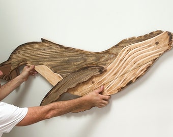 Wood Art / Reclaimed Wood / Lady Whale / Wood Wall Art / Home Décor / Recycled Wood / Gifts / Sustainable Handmade Sculpture