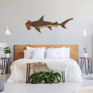 Handcrafted Wooden hammerhead Shark Wall Art | Recycled Australian Wood Sculpture | Eco-Friendly Home Decor| coastal decor | marine art