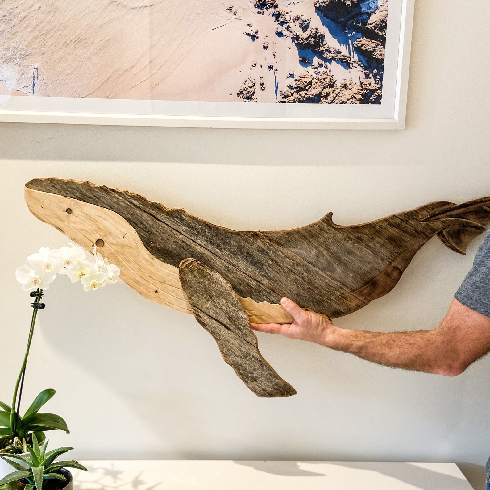 Wood Art / Reclaimed Wood / Humpback Whale / Wood Wall Art / Etsy