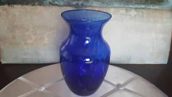 Flower Vasehand Blowncobalt Blueroman Grecian Style Etsy
