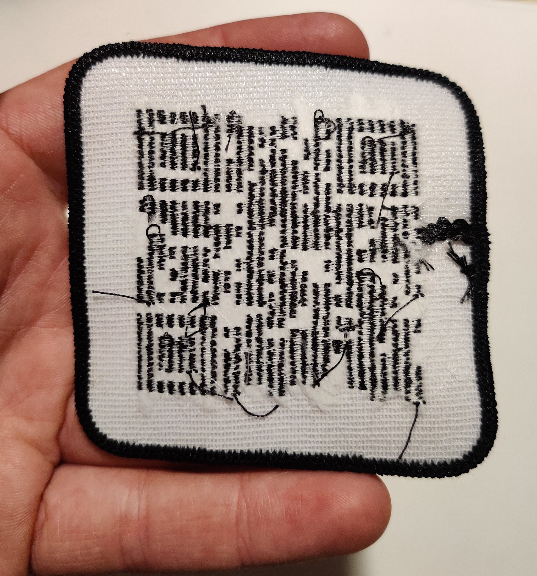 QR Rick Roll Patch Fully Embroidered Never Gonna Give You up 