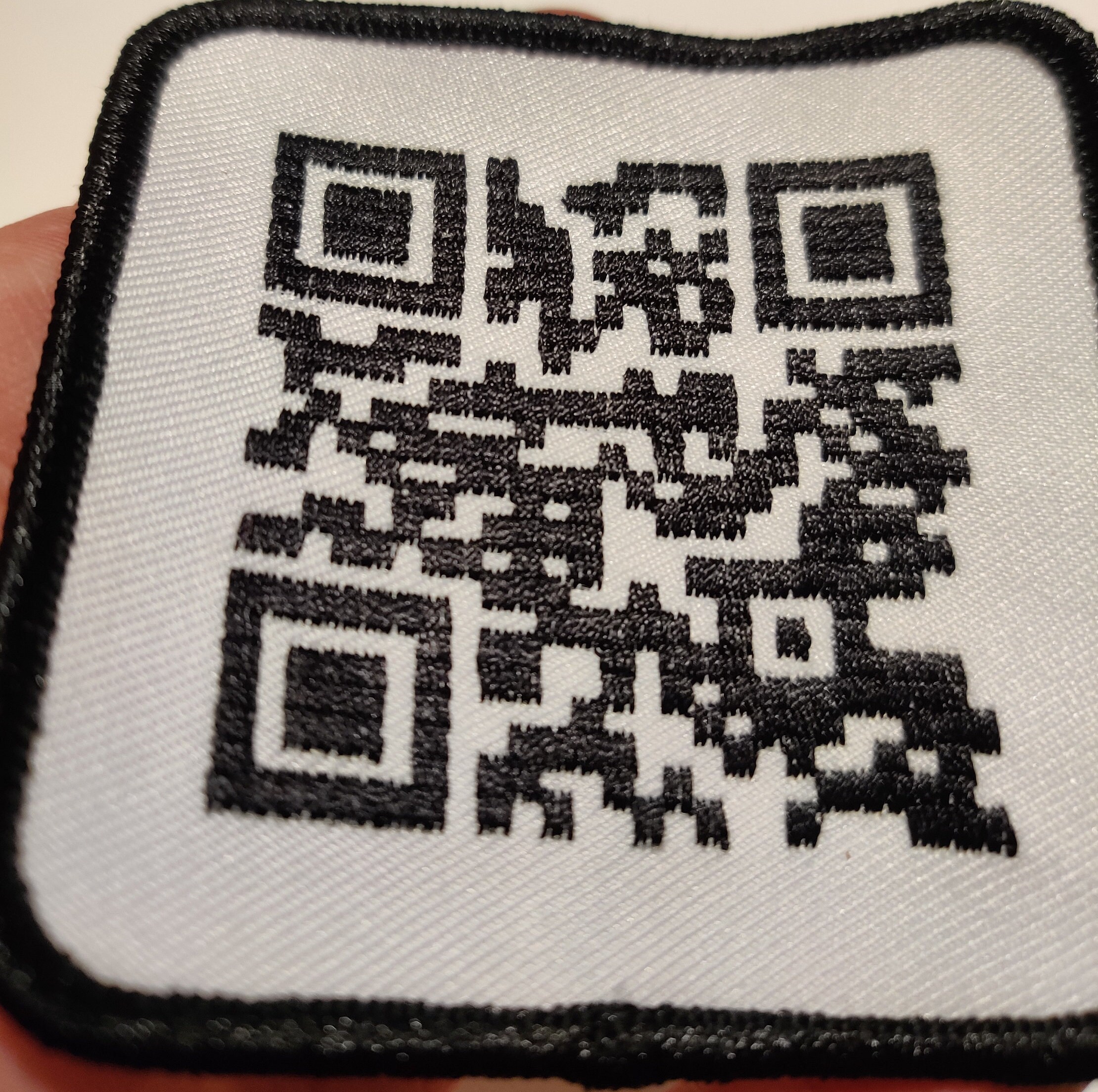 rickroll qr code patch  Rick Roll QR Code Funny Morale Patch.2x3 Hook and  Loop Patch. Made in The USA