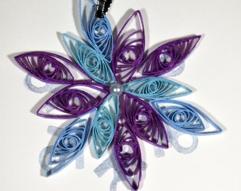 Removable Quilled Snowflake Ornament Christmas Greeting Card