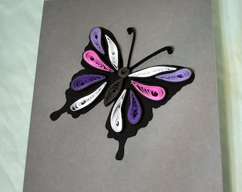 Butterfly Quilled Greeting Card, Paper Quilling Card, Butterfly Birthday Card,